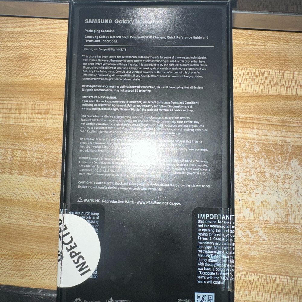 Opened Note 205G used it only a week then switched carriers I have 2 of them